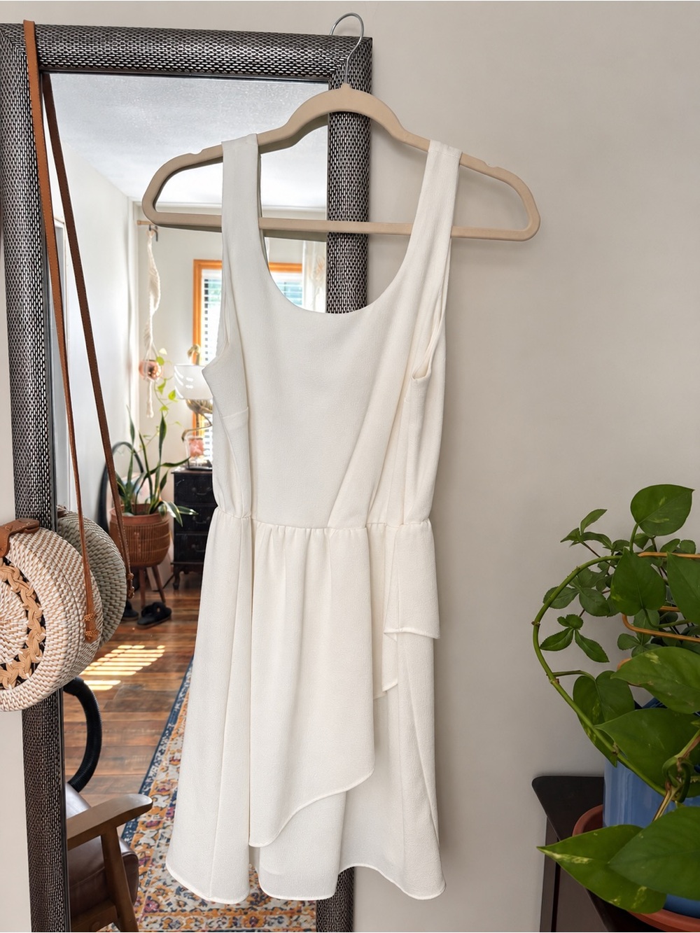 Everly White Ruffle Mini Dress Medium Bridal Bachelorette